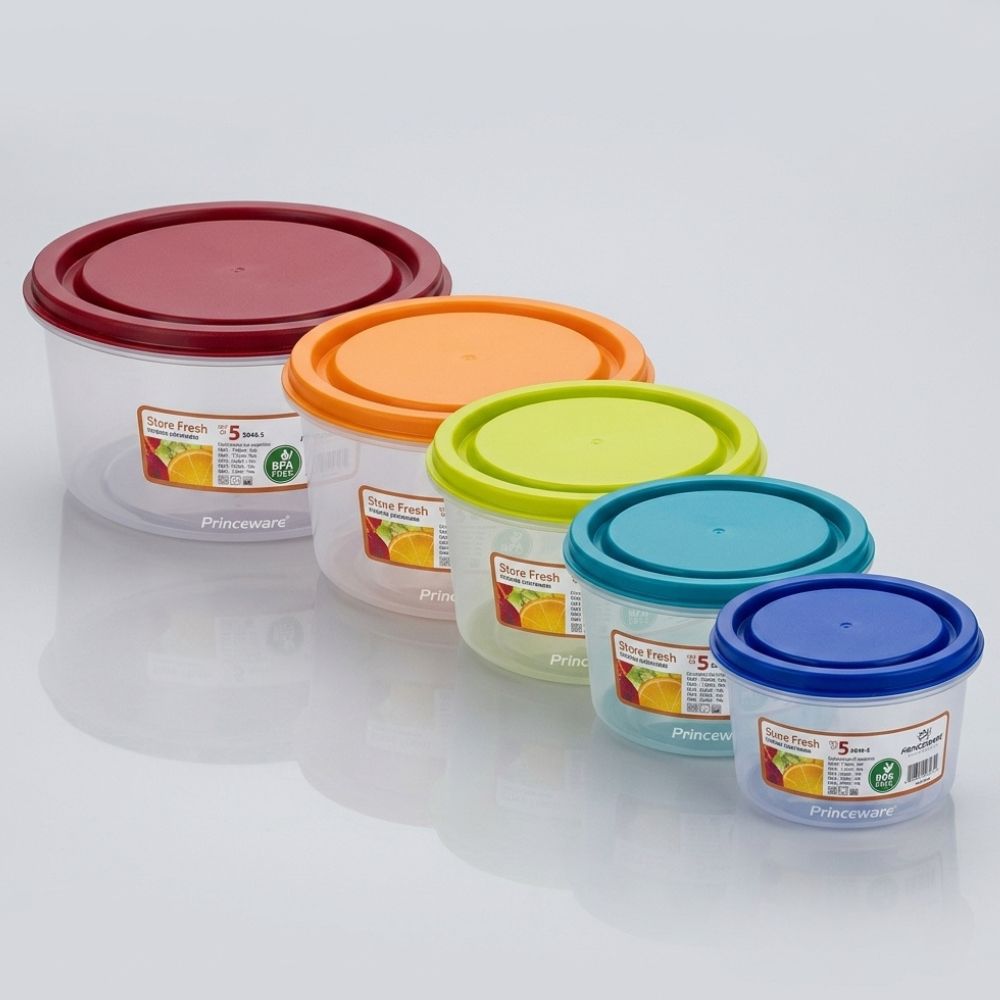 Set Contenedores De Alimentos Redondos Princeware 5 Und