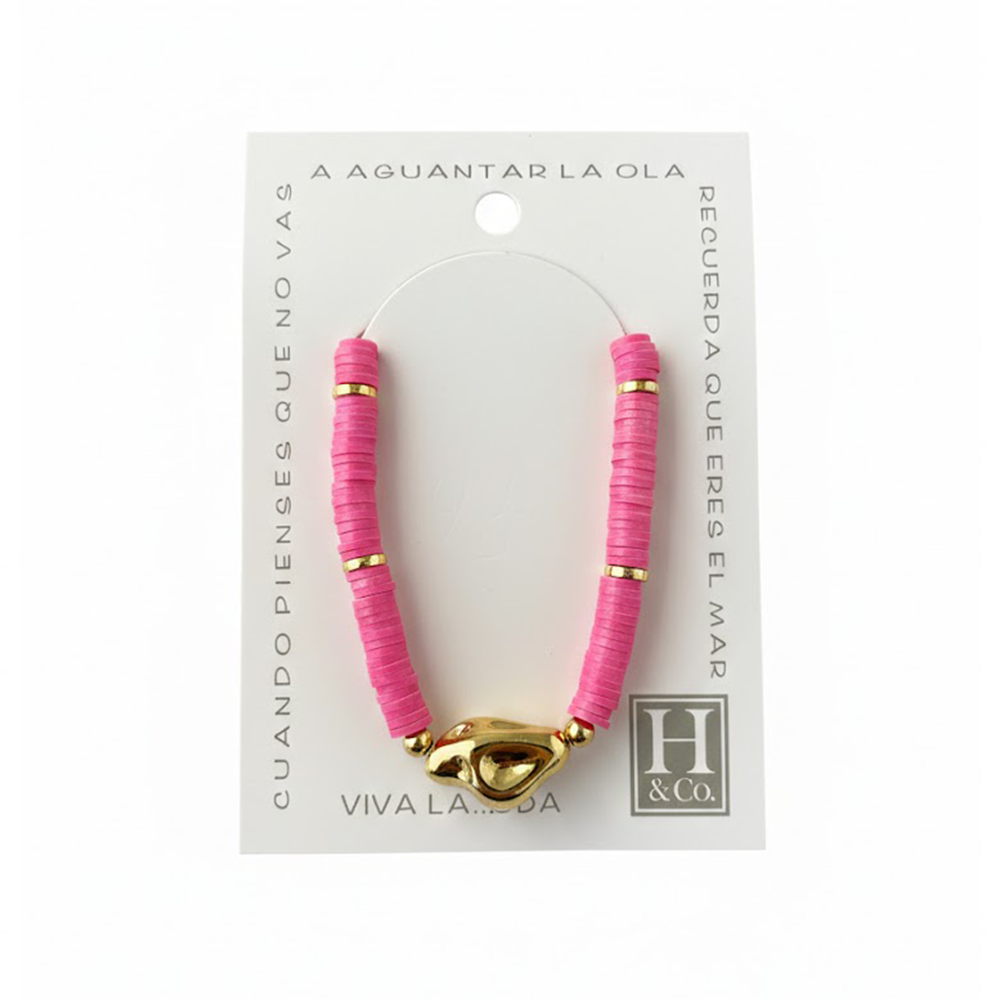 H&Co Pulsera Con Pukas Color Pinkish