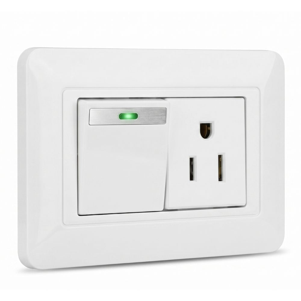 Q7 Lumina Interruptor Con Toma 3 Way 10A Blanco