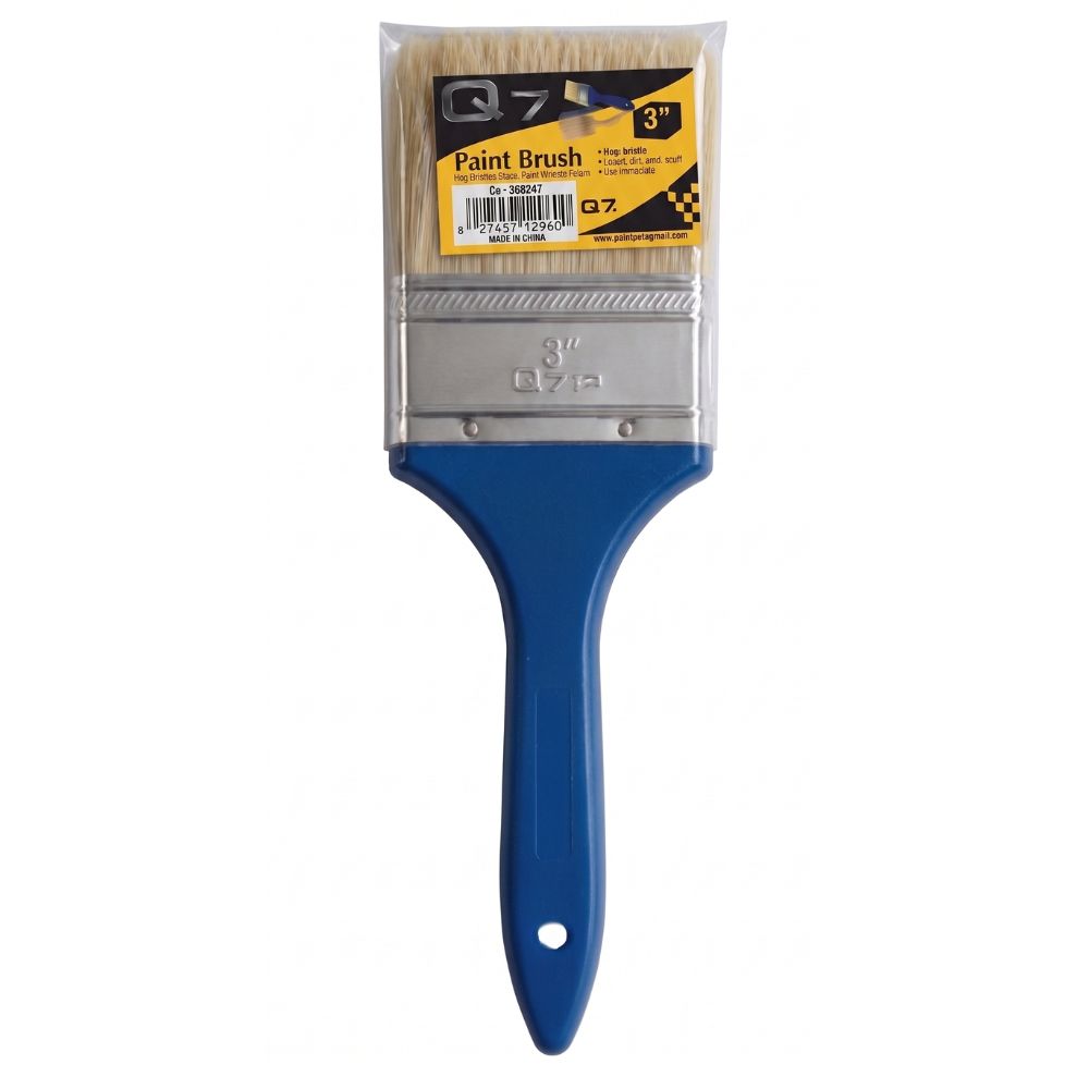 Q7 Brocha Mango De Plástico Azul 3"