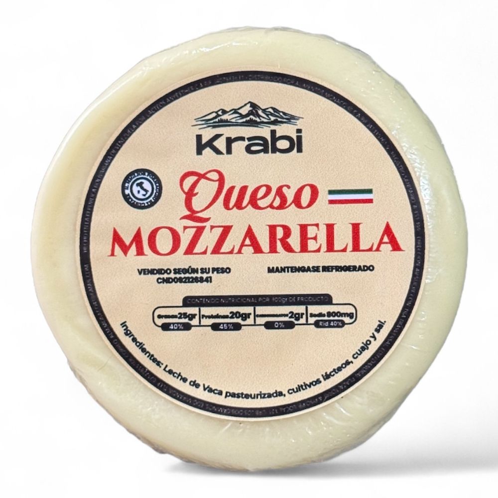 Queso Mozzarella Krabi Porción 8 Opciones