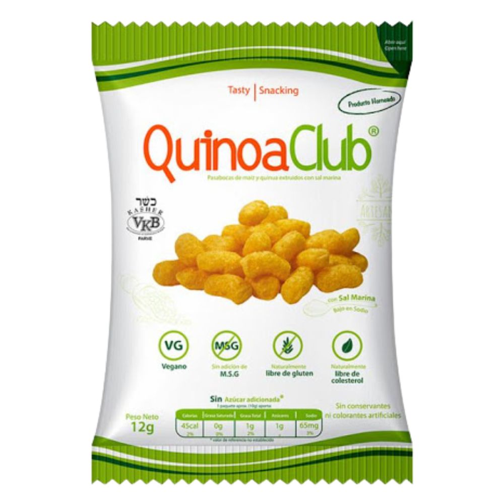 QuinoaClub Snack de Quinoa y Maiz Horneadas 6 Und
