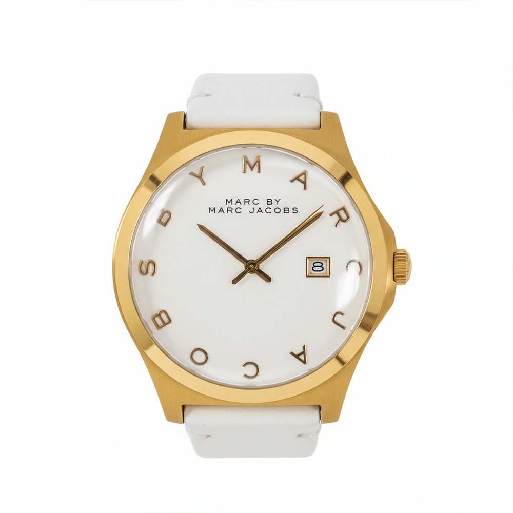 Marc Jacobs Reloj Baker Para Damas White & Gold