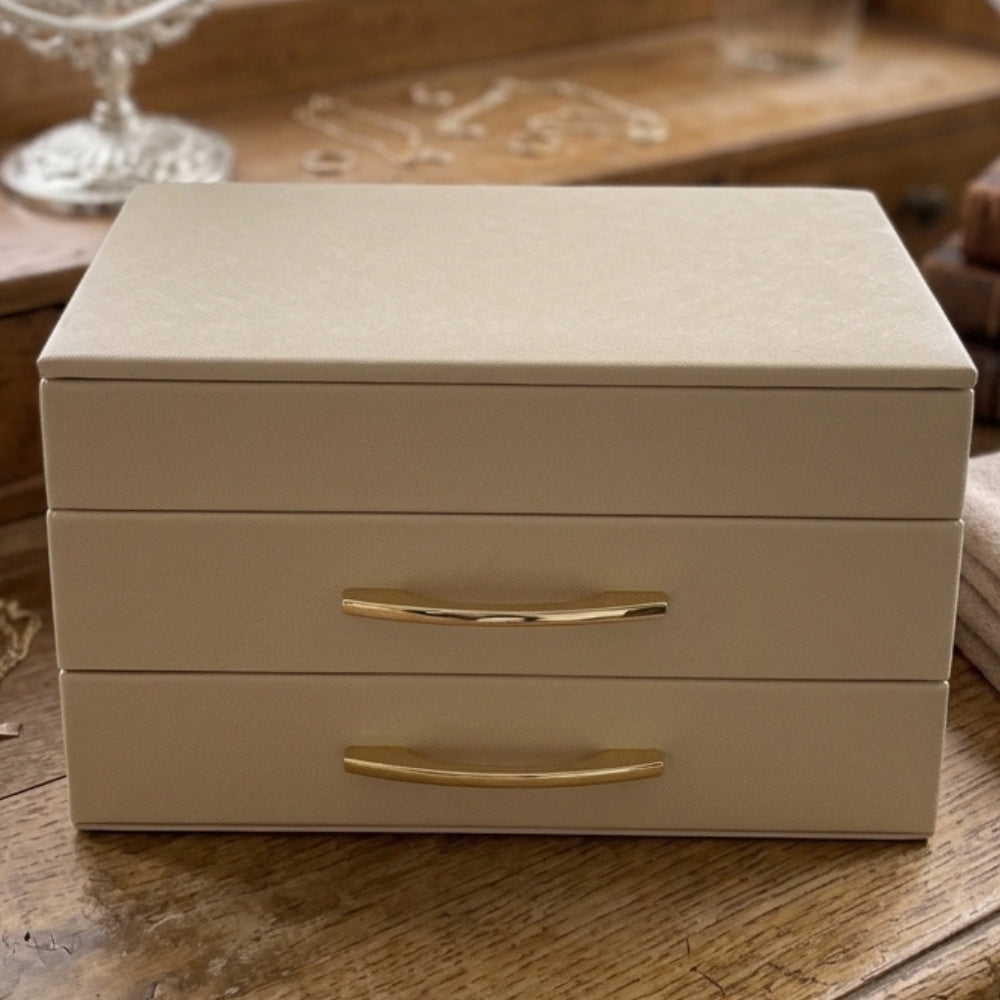 Joyero Jewelry Organizer Box Cream