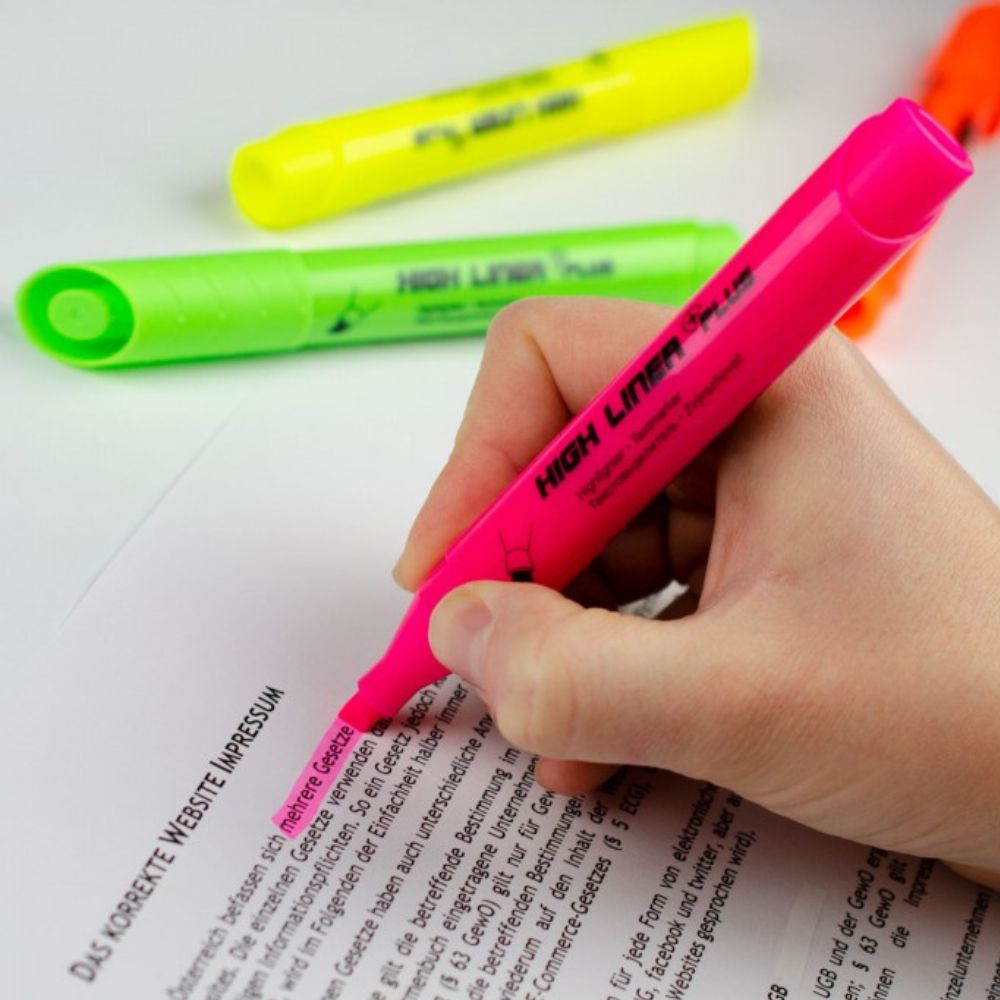 Kores Resaltador Plus Biselado Redondo Set 4 Und