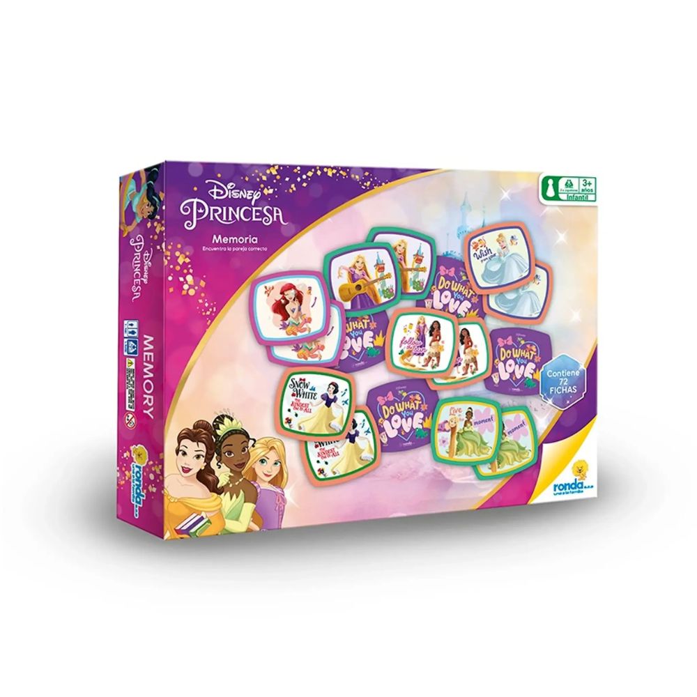 Ronda Juego De Memoria Disney Princesas 3+ 72Pzs