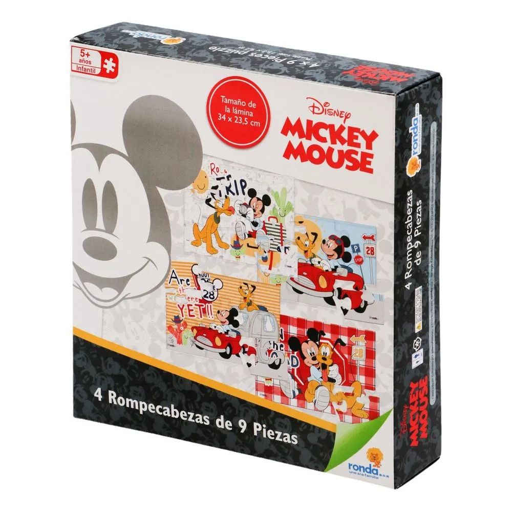 Ronda Rompecabezas Disney Junior Mickey Mouse 5+ 4 x 9Pzs