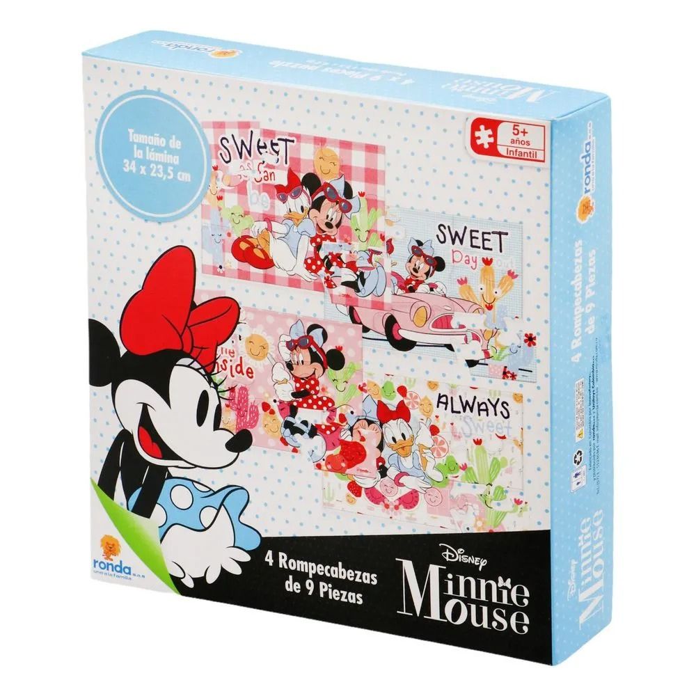 Ronda Rompecabezas Disney Junior Minnie Mouse 5+ 4 x 9Pzs