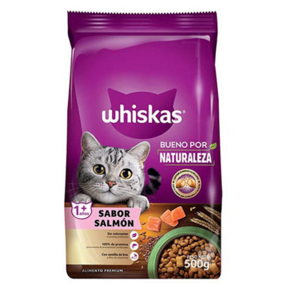 Whiskas Alimento Para Gatos de 1+ años Sabor a Salmon 500g