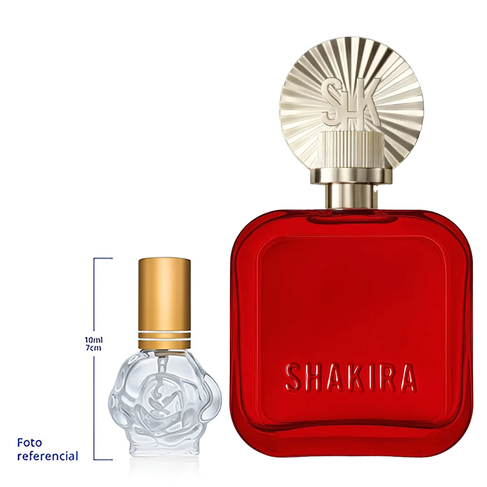 Shakira Rojo Decant Travel Size 10ml 95 a 150 Sprays Aprox Eau De Parfum For Woman