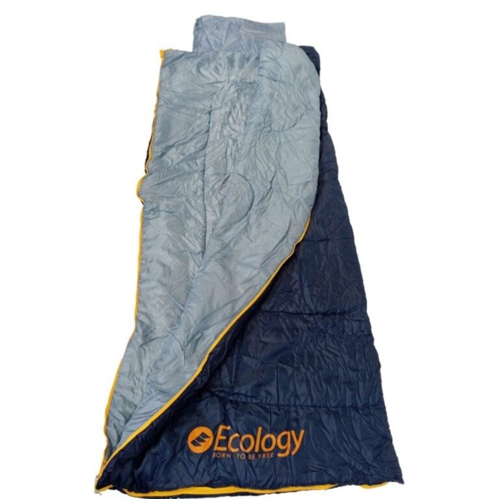 Ecology Saco De Dormir Weekend Individual/Doble Con Almohada Inflable Gris Y Azul