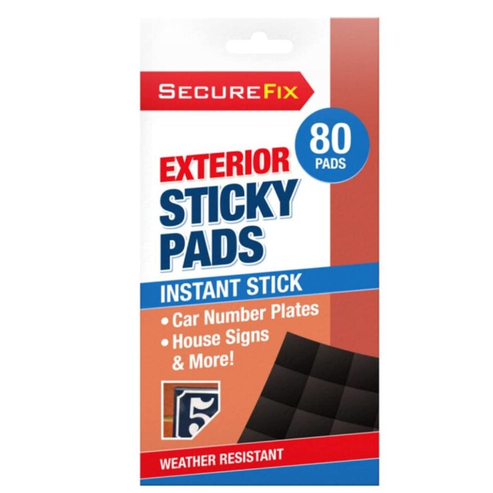 Secure Fix Clear Exterior Sticky Pads Almohadillas Adhesivas Doble Cara 80Und