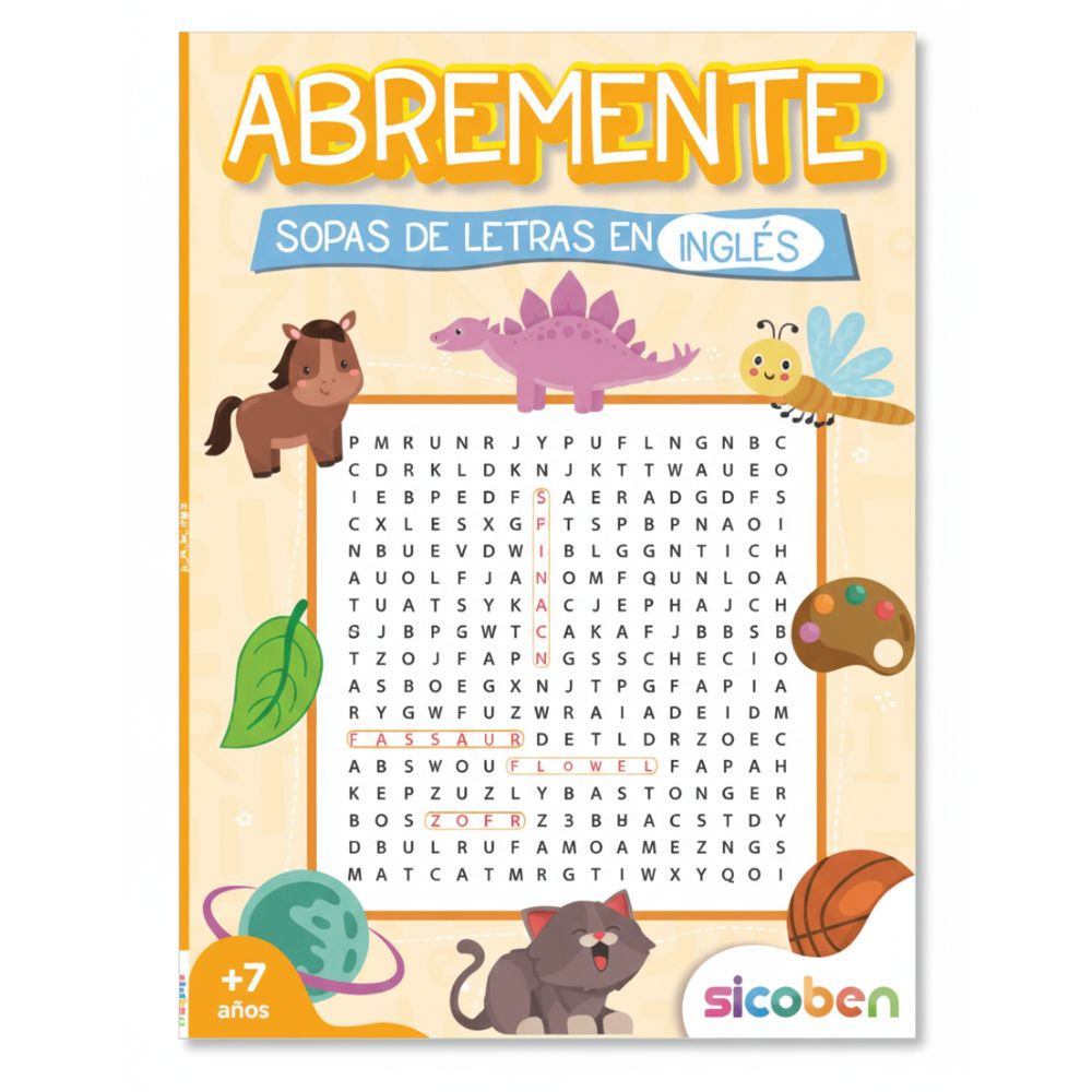 Libro Para Niños Abremente Sopas De Letras En Inglés 7+