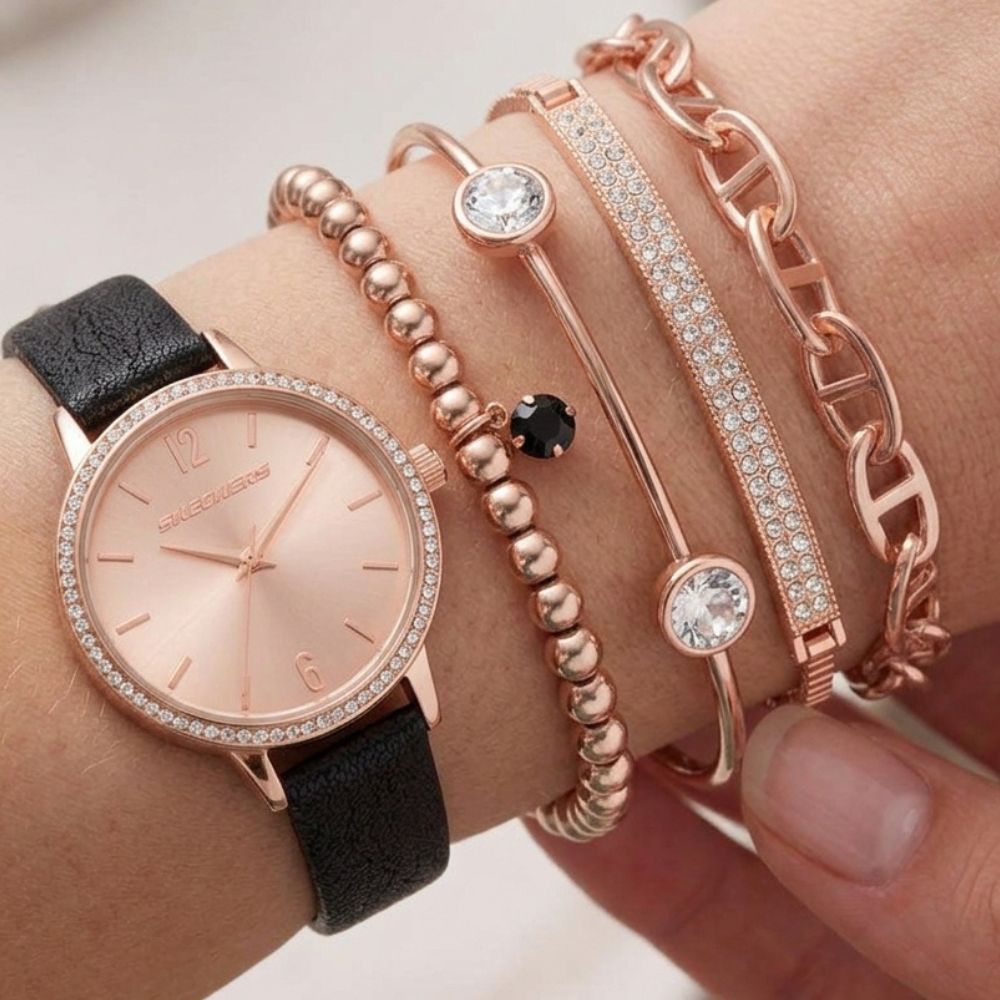 Skechers Set De Reloj y Pulseras Para Damas