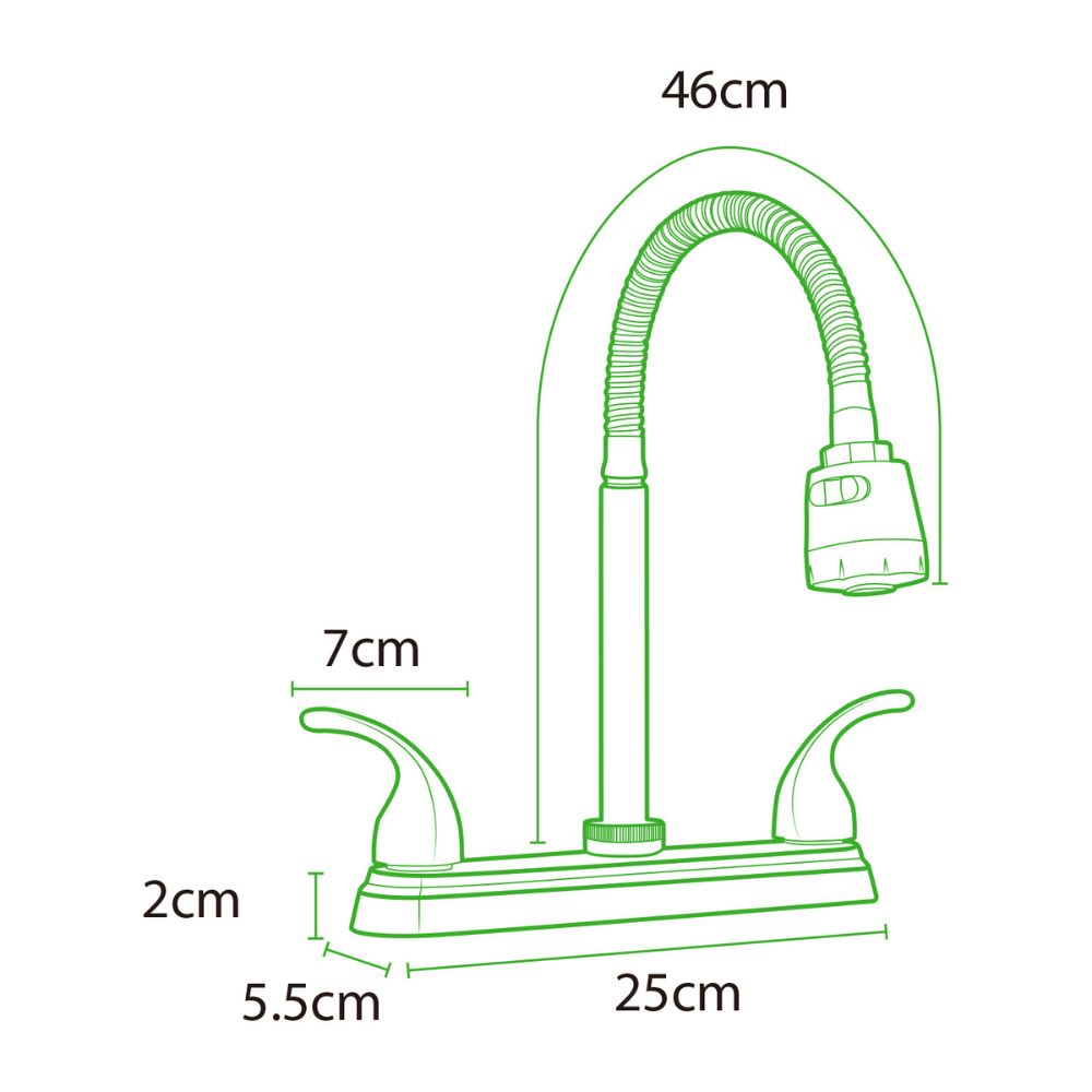 Solvex Smart Grifo Satinado Para Fregadero De Latón Cuello Flexible De 8" 2 Funciones