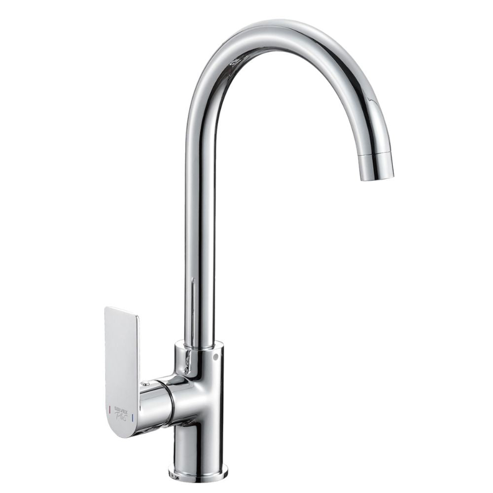 Solvex Plus Grifería Cromada Monomando Cuello Cisne Para Fregadero 36cm
