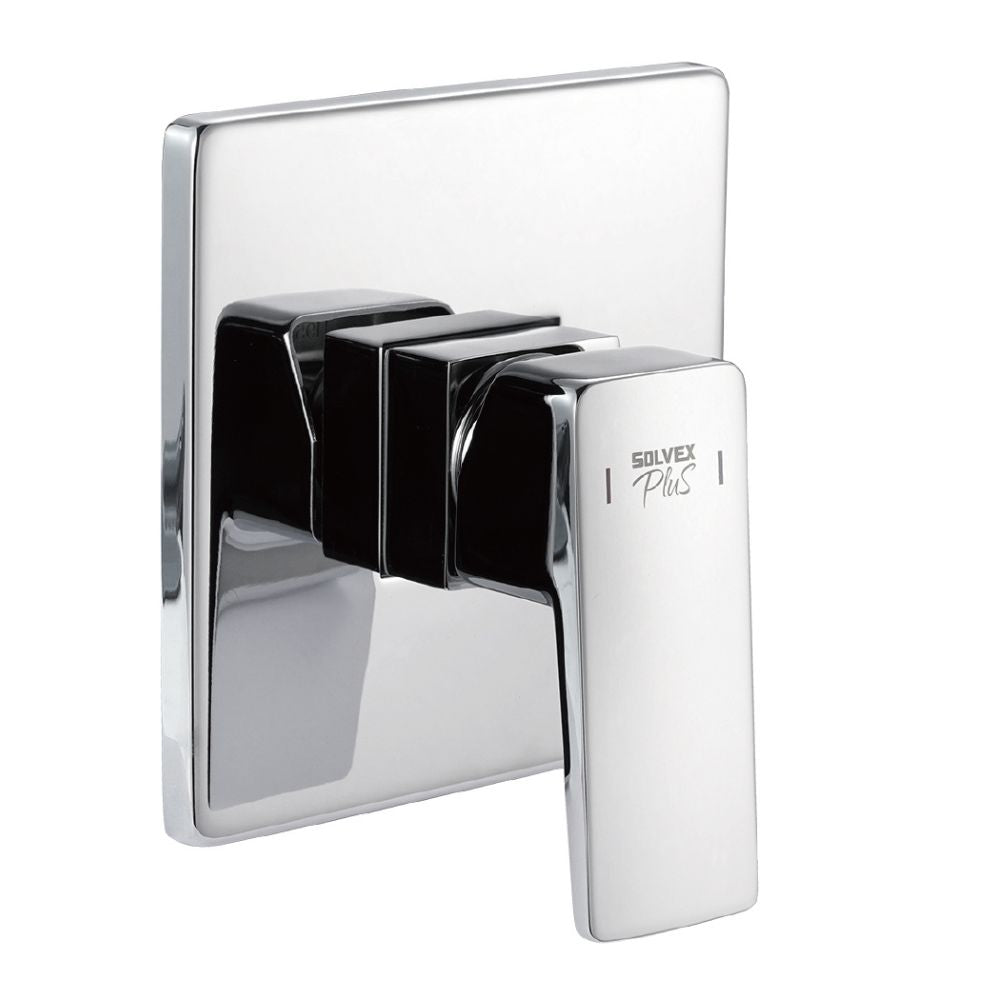 Solvex Plus Grifería Cromada Monomando Cuadrada Sin Desviador Para Ducha De Pared De 13x13cm