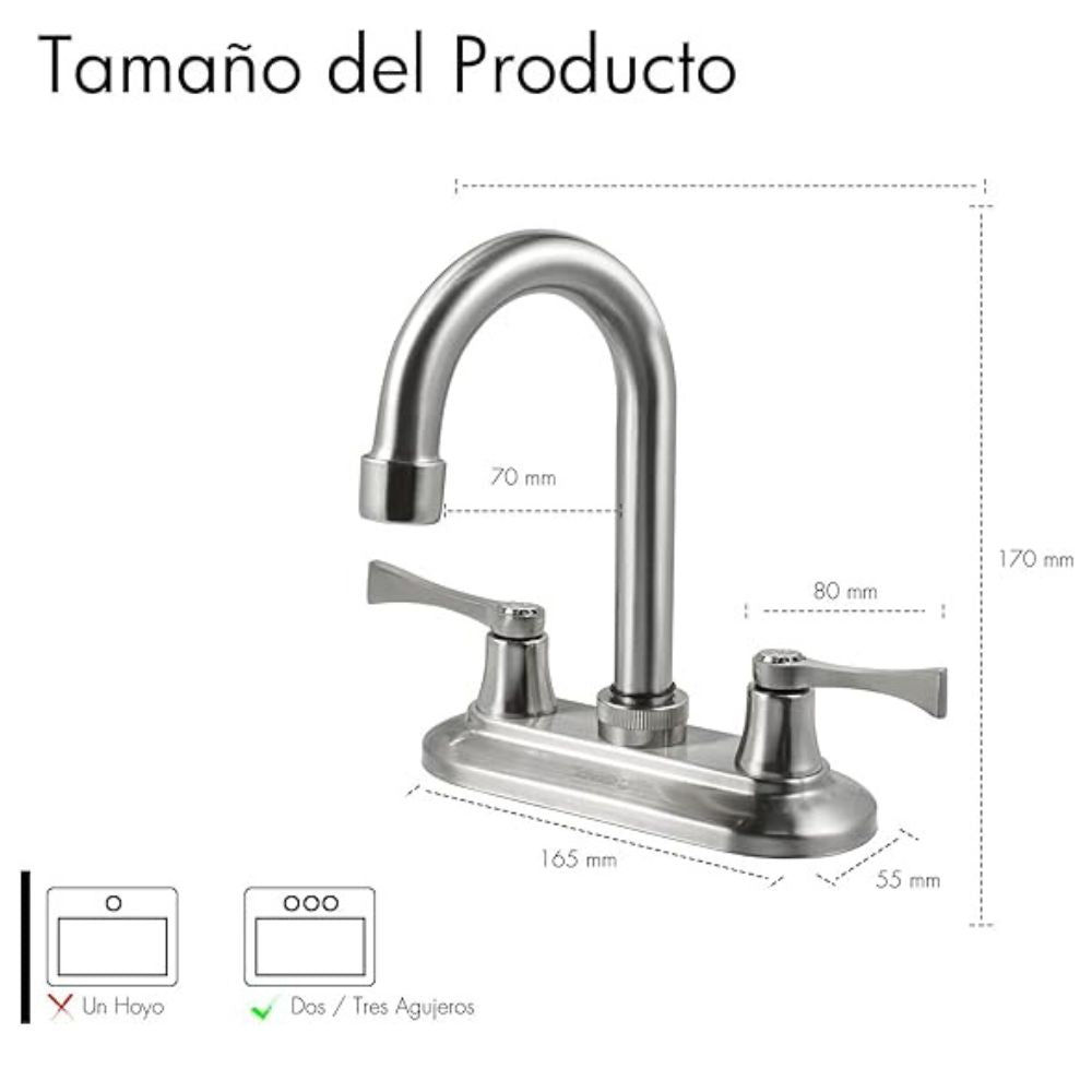 Solvex Smart Grifo Cromado Para Lavamanos De Latón De 4" Manijas De Zinc De 1/4 De Vuelta