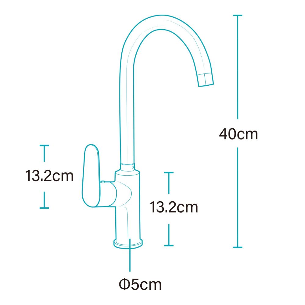 Solvex Plus Grifería Cromada Monomando Cuello Cisne Para Fregadero 40cm