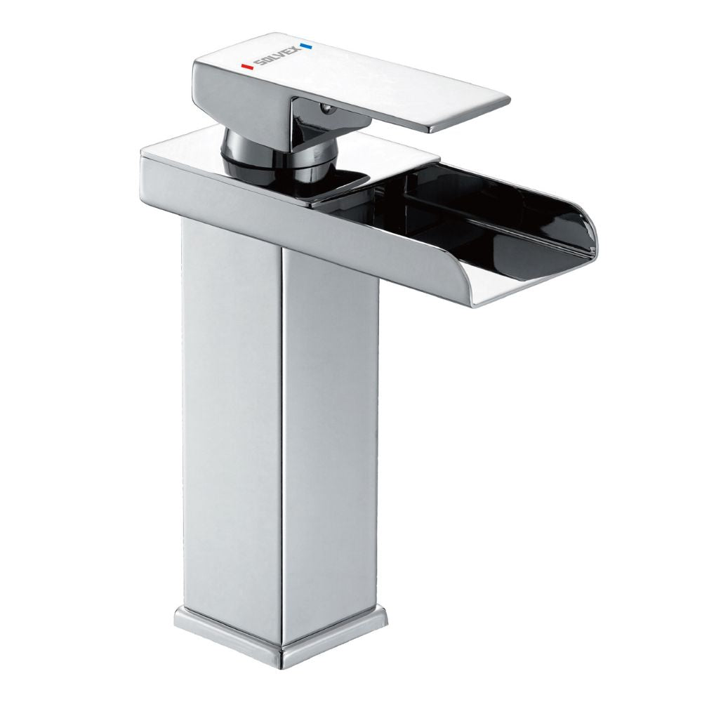 Solvex Smart Grifo Cromado Monomando Para Lavabo Con Diseño Contemporáneo De Caño Tipo Cascada