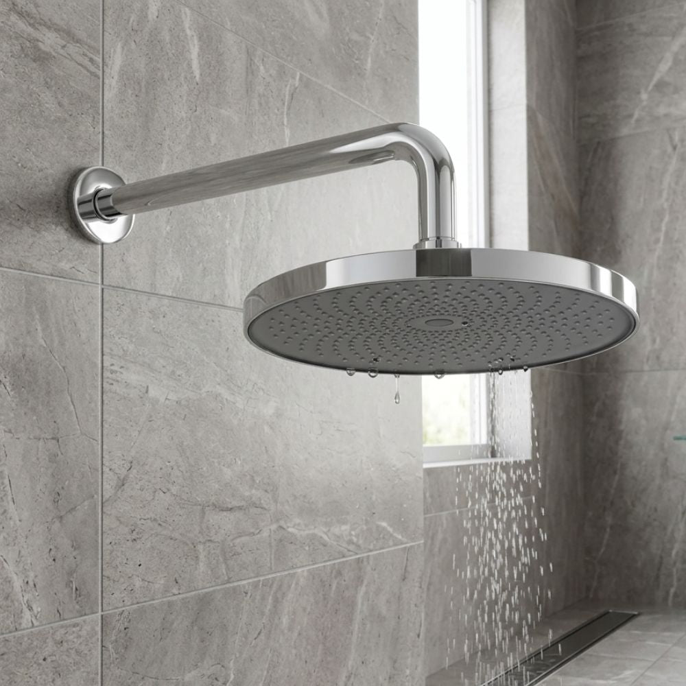 Solvex Plus Juego De Ducha Cromada De 10" Redondo ABS Brazo De 50cm