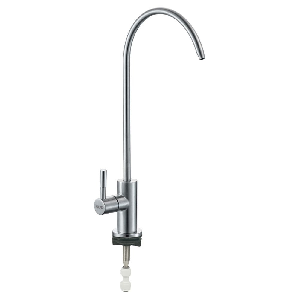 Solvex Smart Grifo Satinado Para Filtro De Agua De Cocina 1/4"x1/4" y Adaptador De 1/4"x1/2"