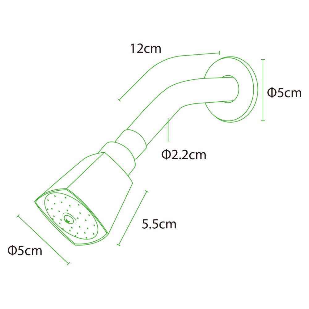 Solvex Smart Juego De Ducha Cromada De Zinc Cabezal Cuadrado 2" Brazo de metal 16 Cm