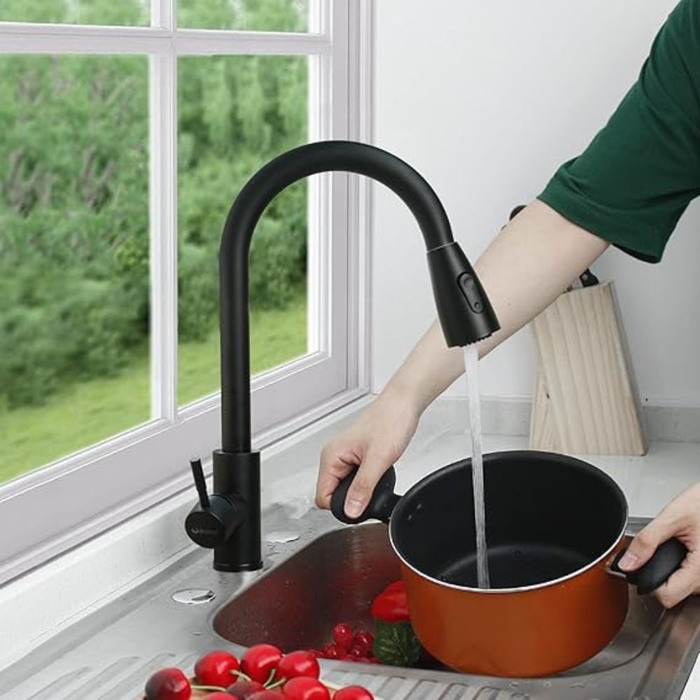 Solvex Basic Grifería Negra Monomando Acero inoxidable 2 funciones Para Fregadero