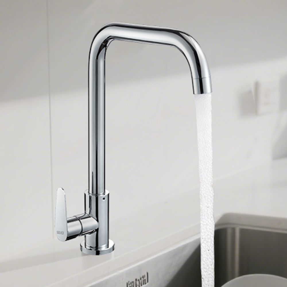 Solvex Smart Llave Cromada Individual De Acero Inoxidable Para fregadero Cuello Cuadrado