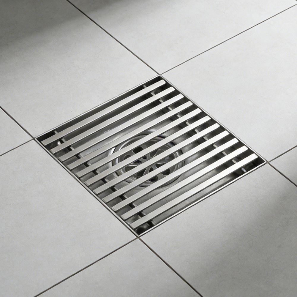 Solvex Smart Desagüe Cromado Para Piso En Acero Inoxidable Antiolor Cuadrado De 10x10cm