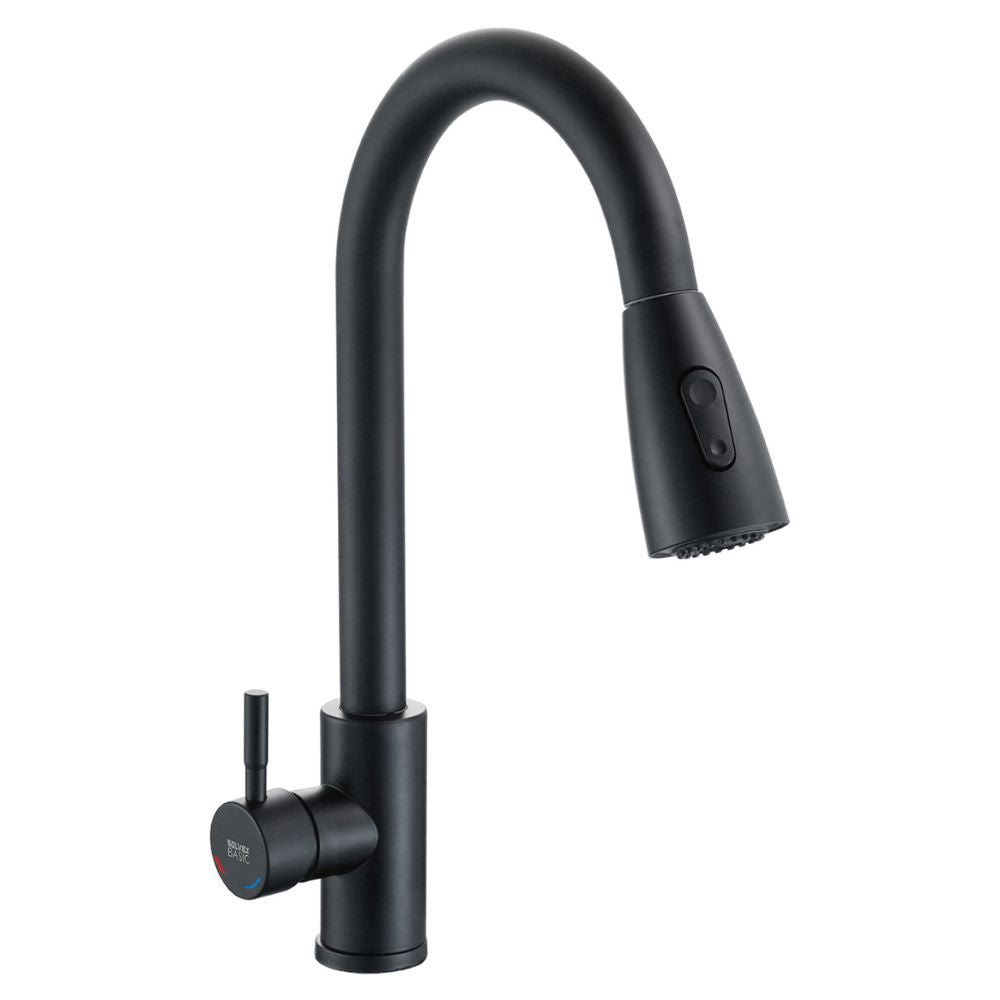 Solvex Basic Grifería Negra Monomando Acero inoxidable 2 funciones Para Fregadero