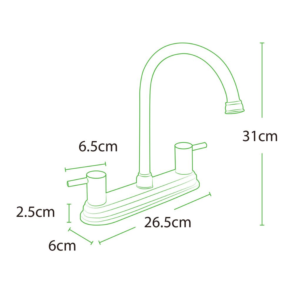 Solvex Smart Grifo Cromado Para Fregadero De Latón De 8" Cuello Cisne Manijas Palanca 1/4 De Vuelta De Zinc