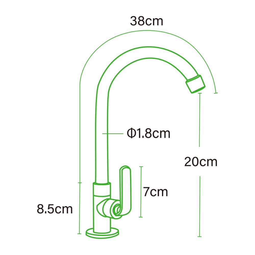 Solvex Smart Llave Cromada Individual De Latón Para Fregadero Cuello Cisne Alto