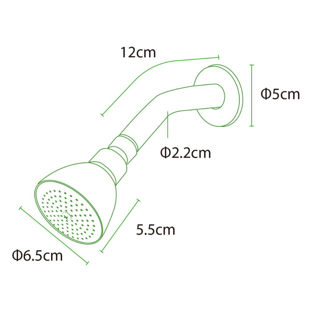 Solvex Juego De Ducha Cromada De Zinc Cabezal Redondo 2½" Con Flujo Ajustable Brazo De Metal 16cm