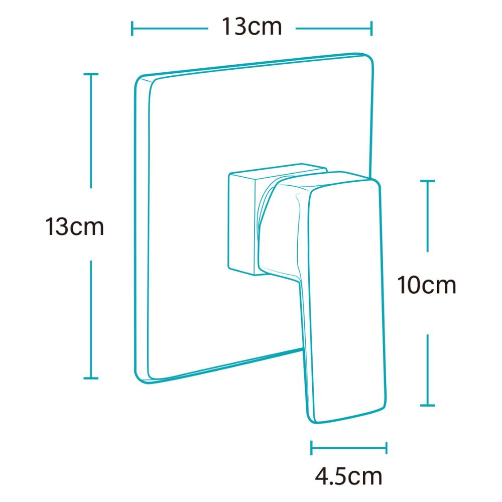 Solvex Plus Grifería Cromada Monomando Cuadrada Sin Desviador Para Ducha De Pared De 13x13cm