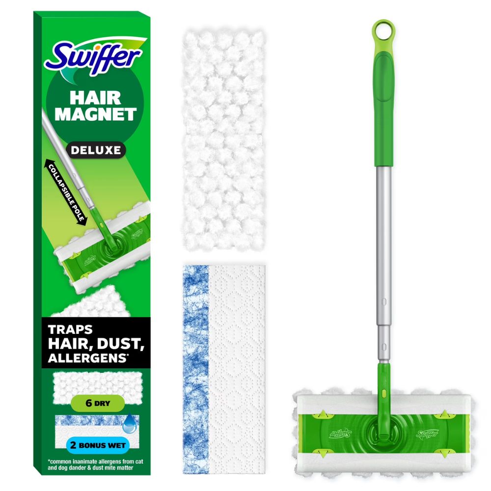 Swiffer Hair Magnet Deluxe Sweeping Kit: 6 Dry Cloths + 2 Wet Clothhs