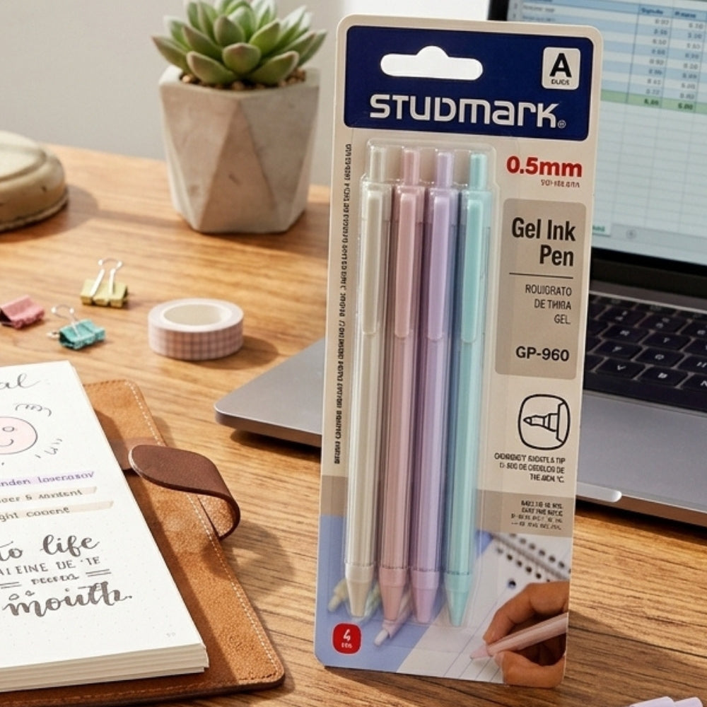 Studmark BolígrafoS De Tinta Gel Negro 0.5mm 4Und