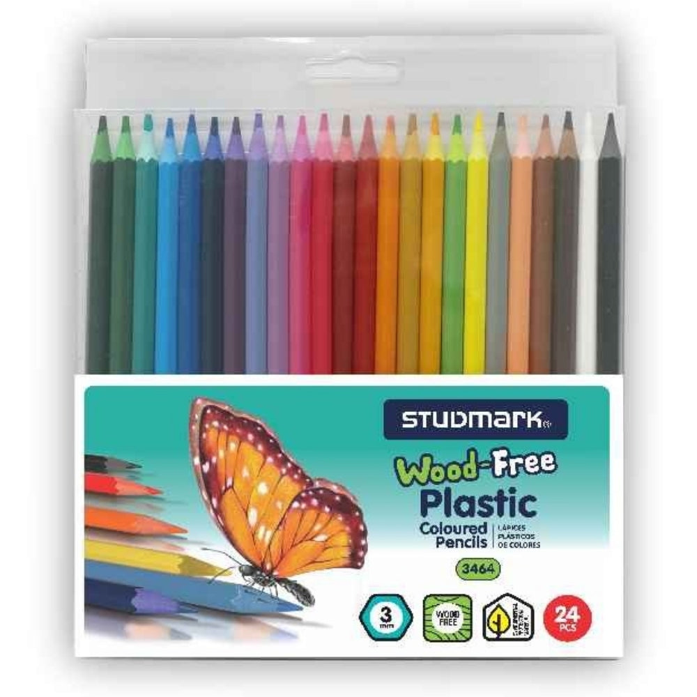 Studmark Lápices Plásticos De Colores 24 Colores Con Estuche