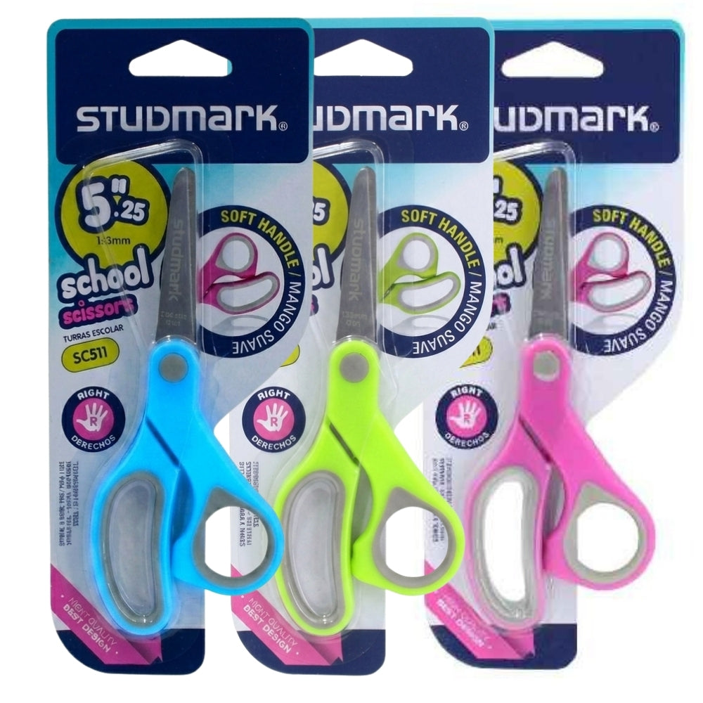 Studmark Tijera Escolar Mango Suave 5.25" 13.5cm Colores Varios