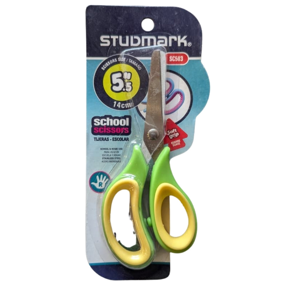 Studmark Tijera Escolar Mango Suave 5.5" 14cm Colores Varios