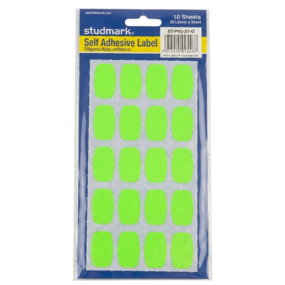 Studmark Set De Etiquetas Autoadhesivas Colores Neón 1 Pack x 200Und