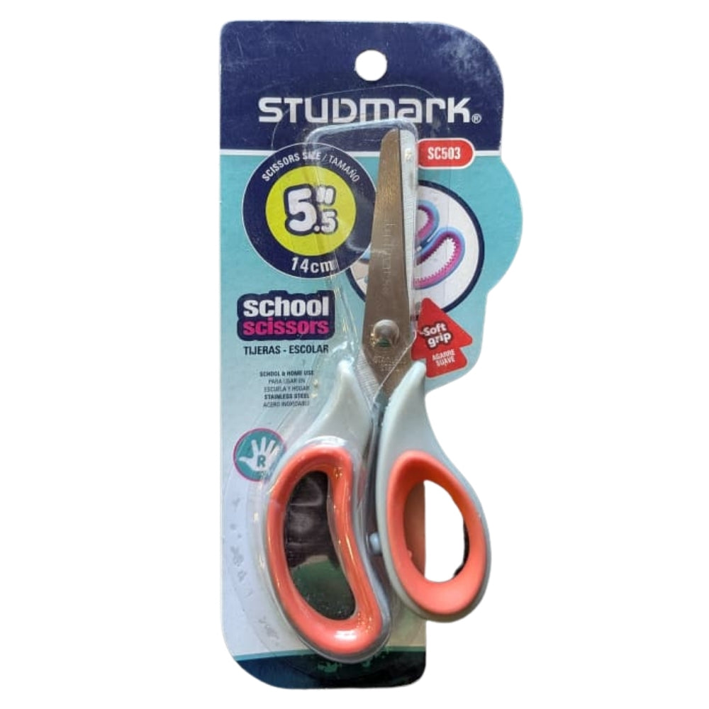 Studmark Tijera Escolar Mango Suave 5.5" 14cm Colores Varios