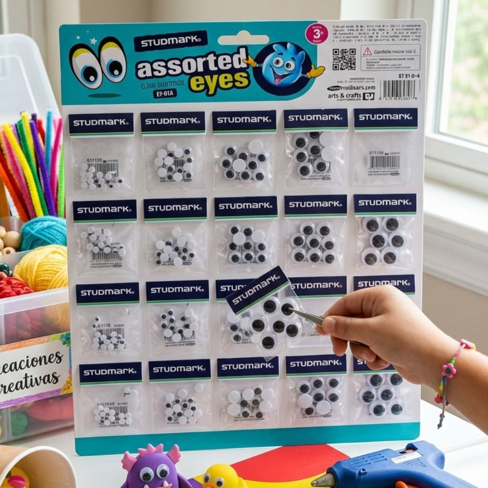 Studmark Set De Ojos Negros Móviles Tamaño Surtidos 20Und