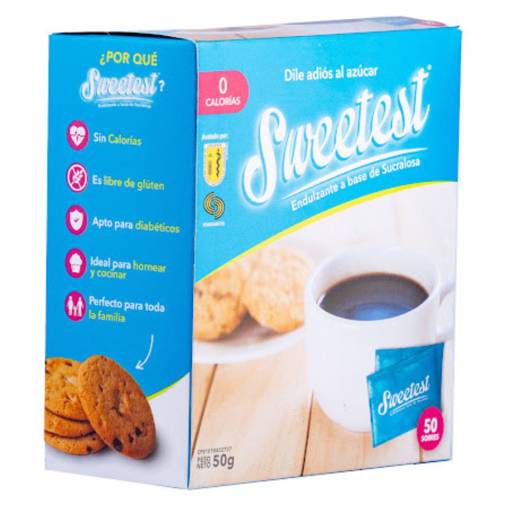 Sweetest Endulzante a Base De Sucralosa Caja 50 Sobres 50g