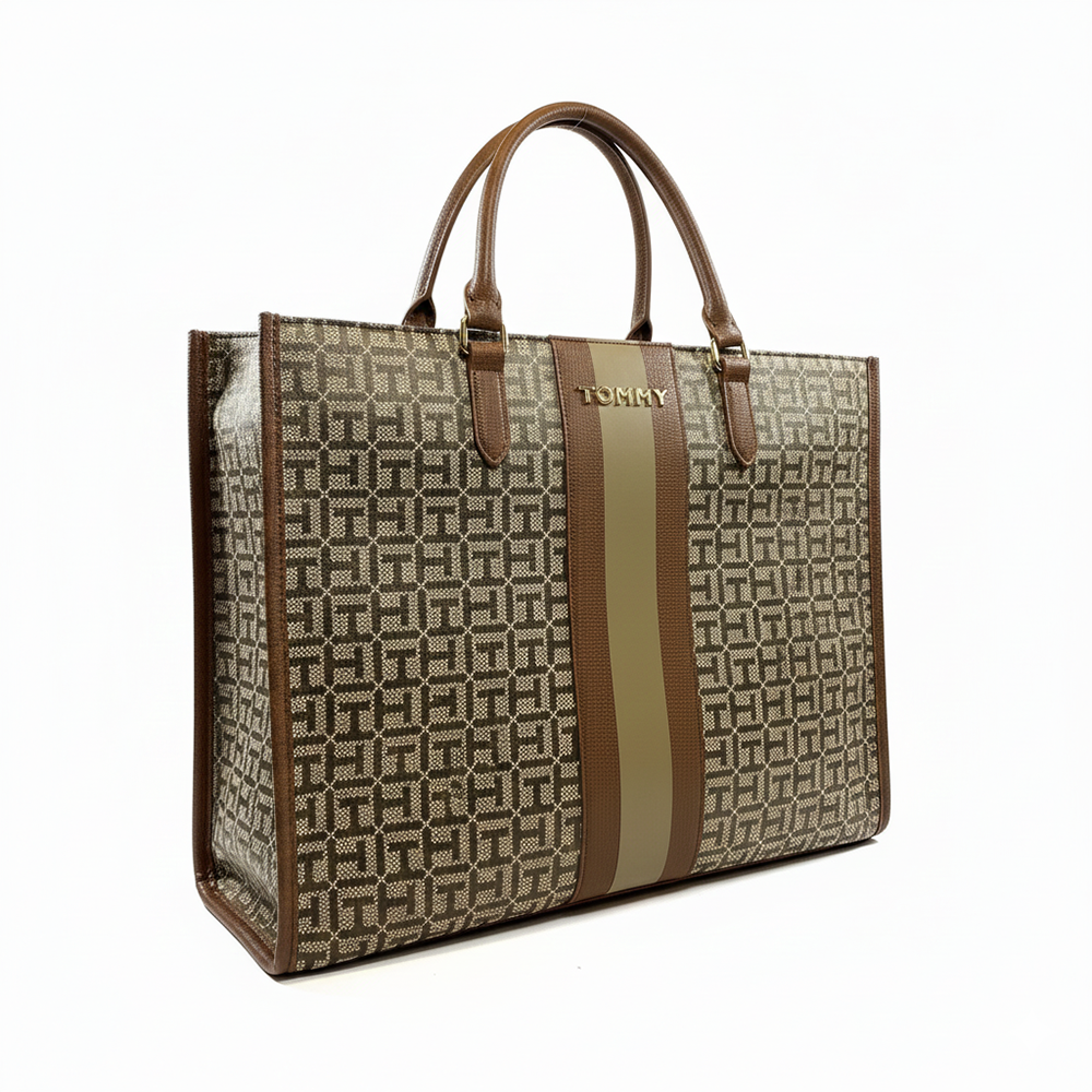 Tommy Hilfiger Cartera Tote Monogram Brown