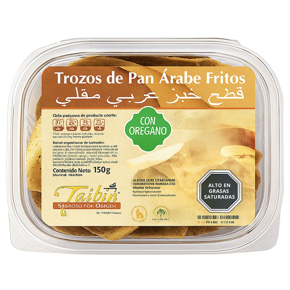 Taibin Trozos Pan Arabe Frito con Oregano 150gr