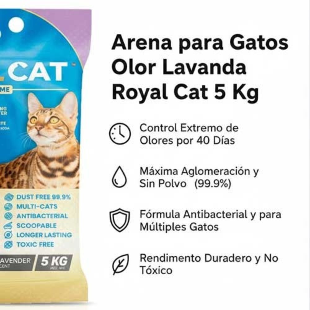 Royal Cat Extreme Lavanda Arena Para Gatos 5kg