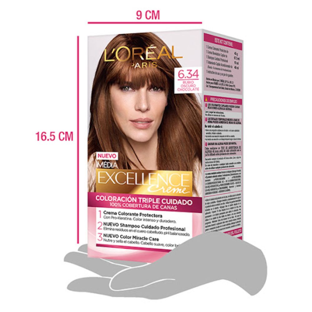 Tinte L'Oreal Excellence Creme 6.34 Rubio Oscuro Chocolate