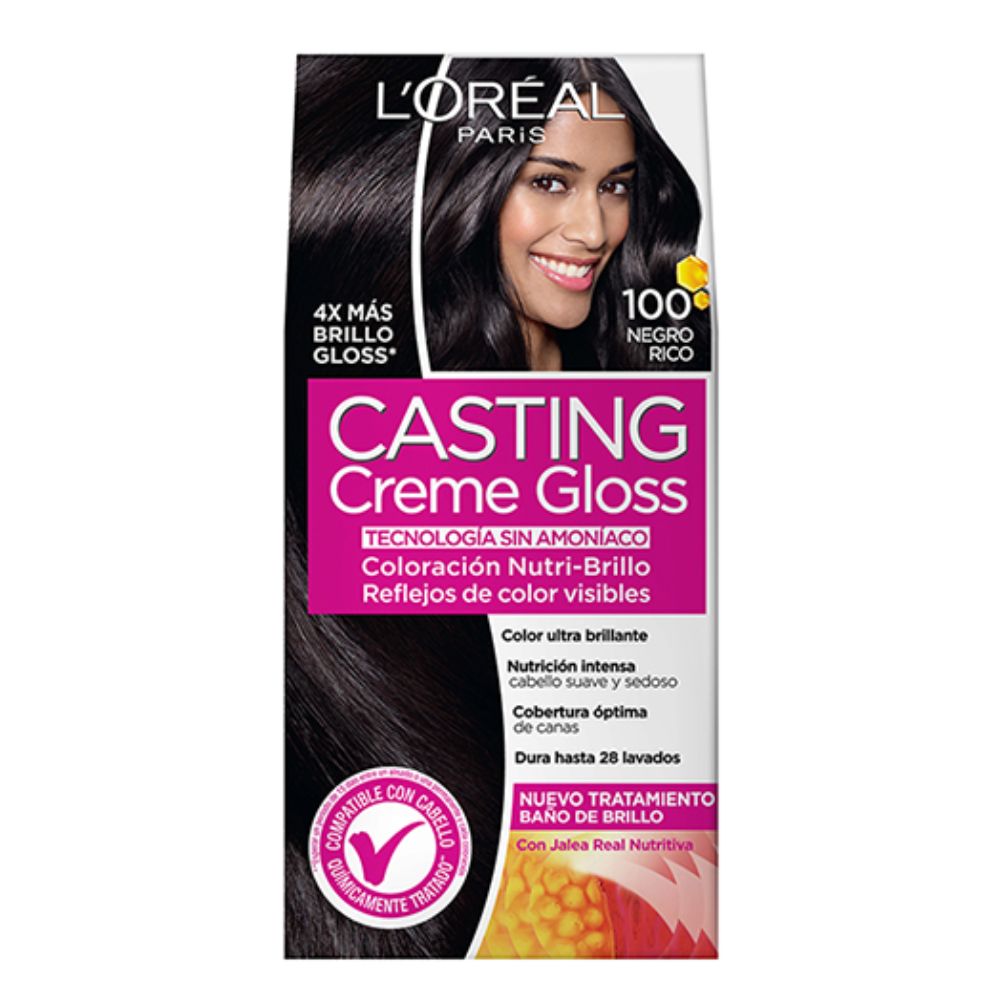 Tinte Loreal Nro 100 Negro Casting Creme Gloss Sin Amoniaco