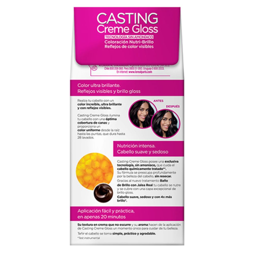 Tinte Loreal Nro 100 Negro Casting Creme Gloss Sin Amoniaco
